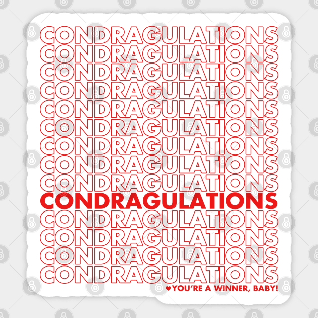 Condragulations You're A Winner Baby Sticker by Inky Icarus